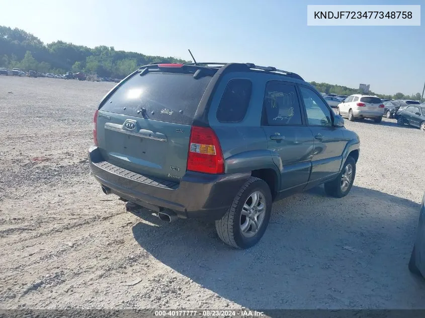 KNDJF723477348758 2007 Kia Sportage Ex V6