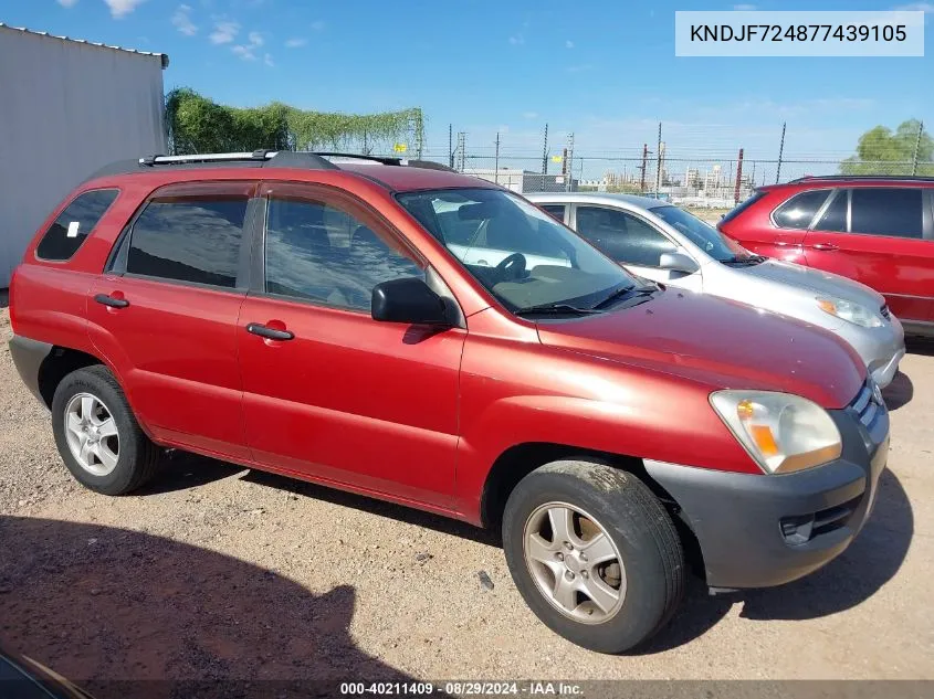 2007 Kia Sportage Lx VIN: KNDJF724877439105 Lot: 40211409