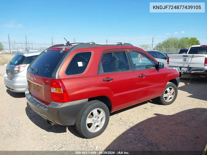 2007 Kia Sportage Lx VIN: KNDJF724877439105 Lot: 40211409