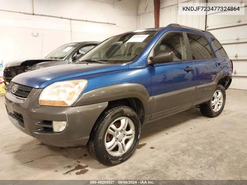 2007 Kia Sportage Lx V6 VIN: KNDJF723477324864 Lot: 40285527