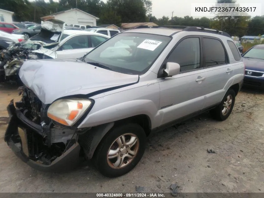 2007 Kia Sportage Ex/Lx VIN: KNDJF723677433617 Lot: 40324800