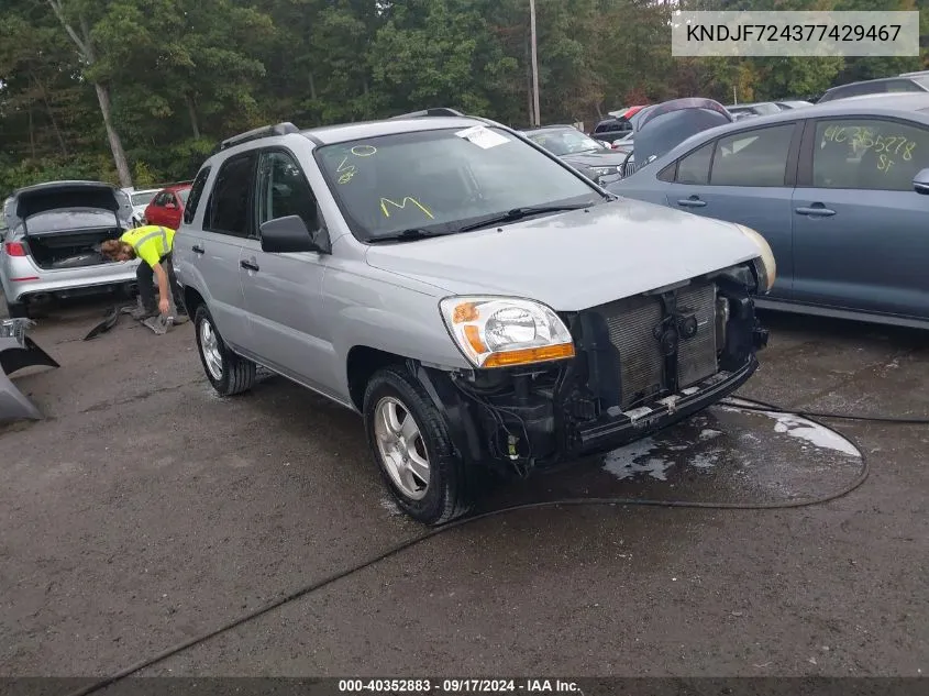 2007 Kia Sportage Lx VIN: KNDJF724377429467 Lot: 40352883