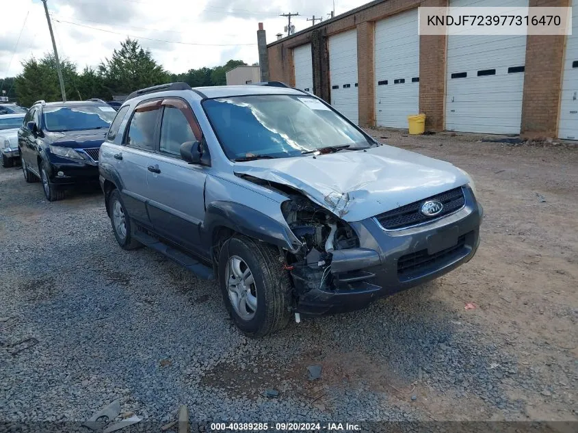 KNDJF723977316470 2007 Kia Sportage Lx V6