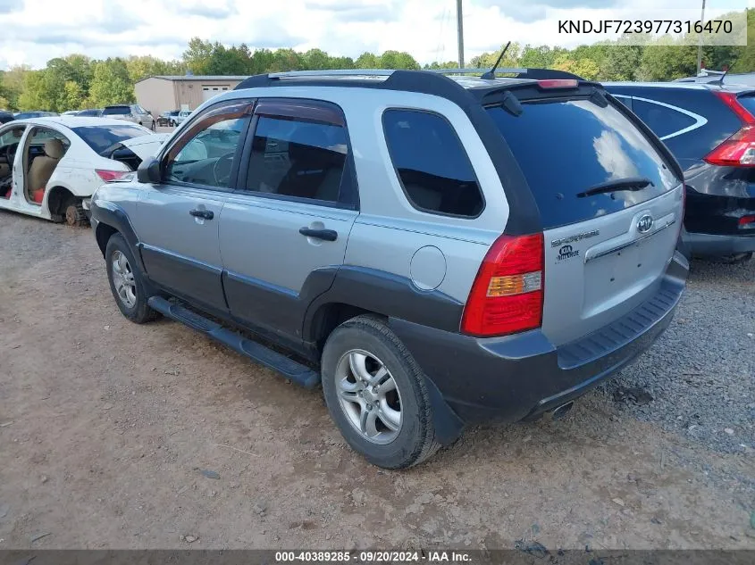 KNDJF723977316470 2007 Kia Sportage Lx V6