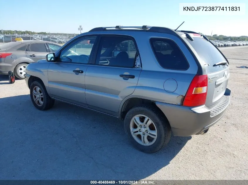 2007 Kia Sportage Lx V6 VIN: KNDJF723877411831 Lot: 40488469