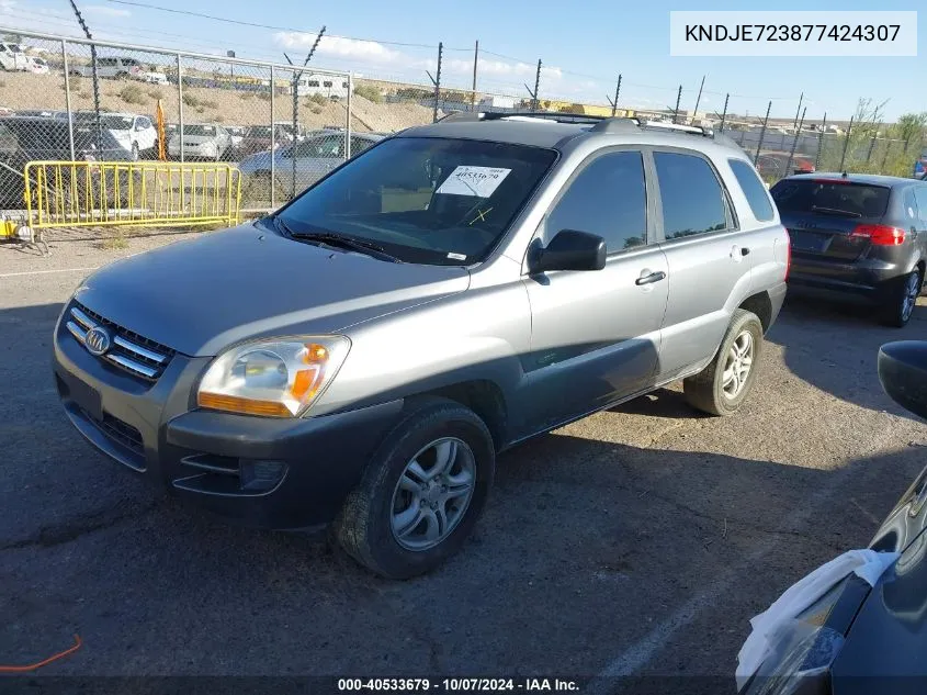 2007 Kia Sportage Lx V6 VIN: KNDJE723877424307 Lot: 40533679