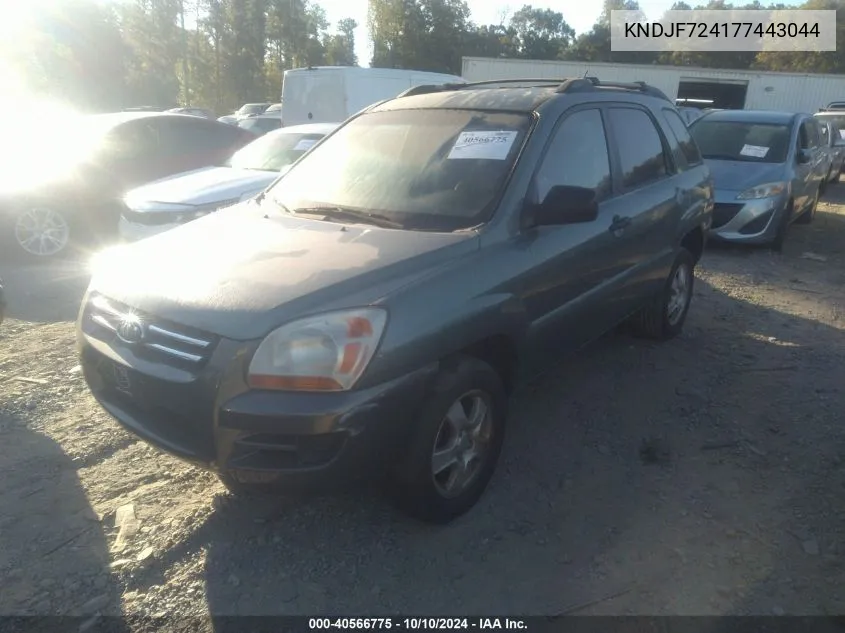 2007 Kia Sportage Lx VIN: KNDJF724177443044 Lot: 40566775