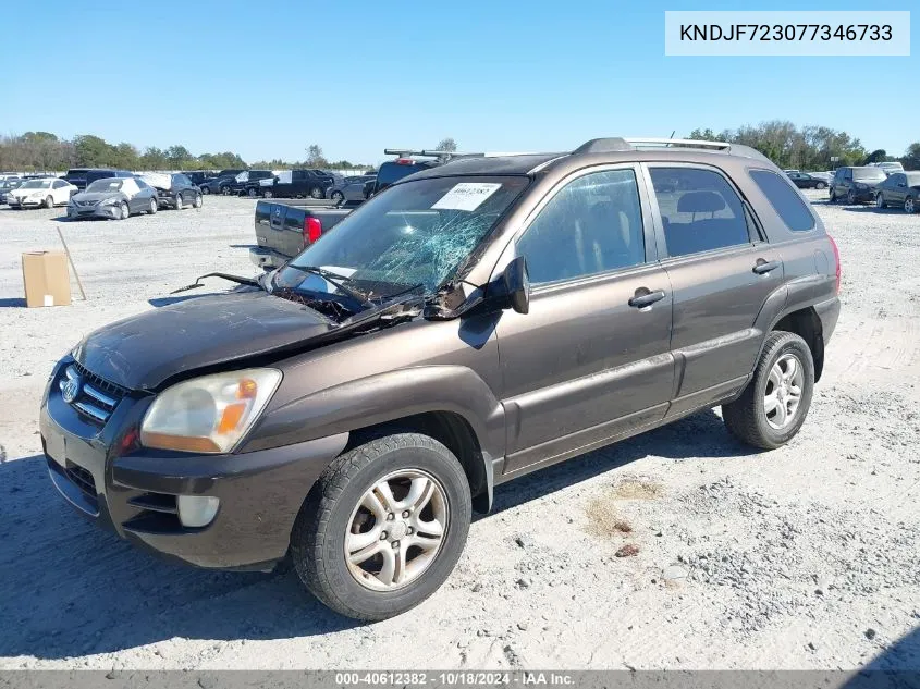 2007 Kia Sportage Ex V6 VIN: KNDJF723077346733 Lot: 40612382