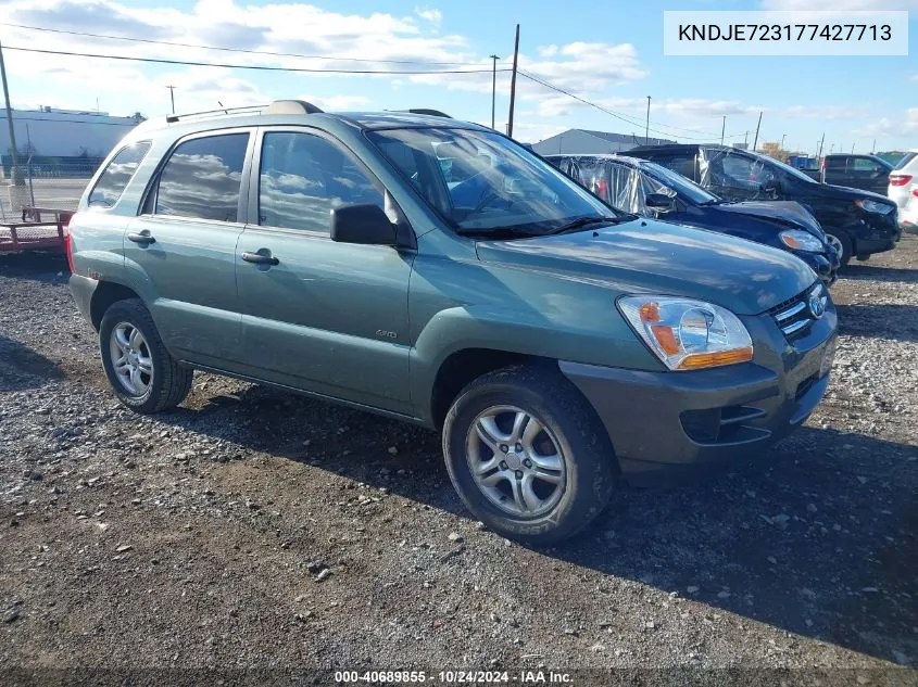 2007 Kia Sportage Lx V6 VIN: KNDJE723177427713 Lot: 40689855