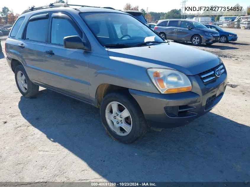 2007 Kia Sportage Lx VIN: KNDJF724277354857 Lot: 40691260