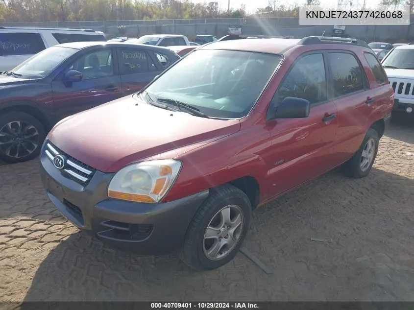 2007 Kia Sportage Lx VIN: KNDJE724377426068 Lot: 40709401