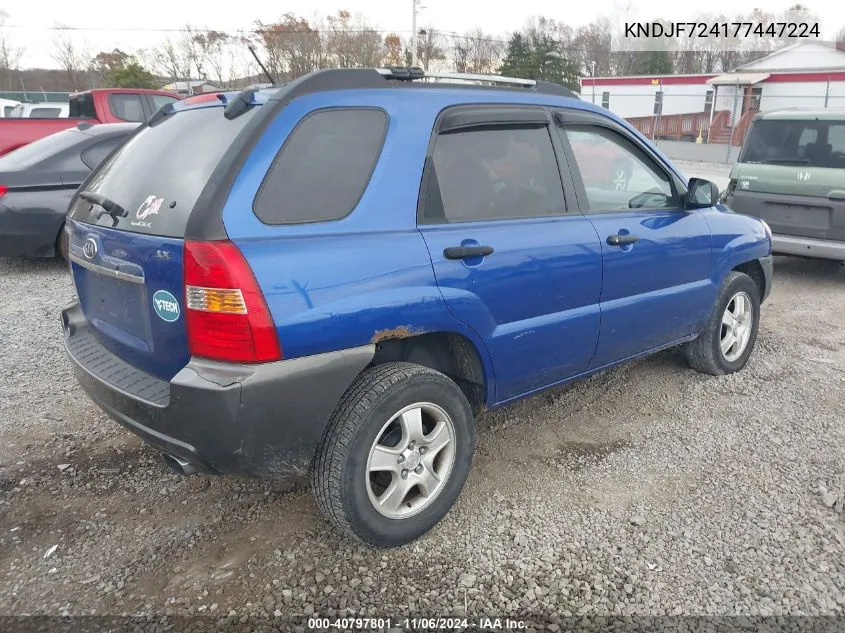 2007 Kia Sportage Lx VIN: KNDJF724177447224 Lot: 40797801