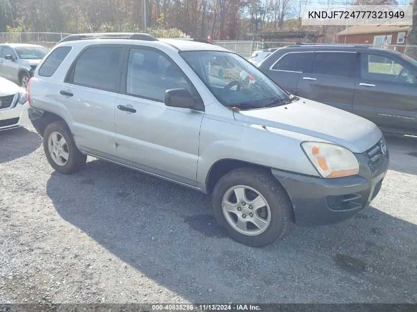 2007 Kia Sportage Lx VIN: KNDJF724777321949 Lot: 40835286