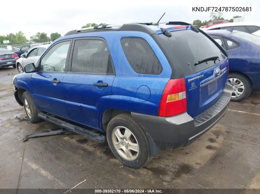 KNDJF724787502681 2008 Kia Sportage Lx