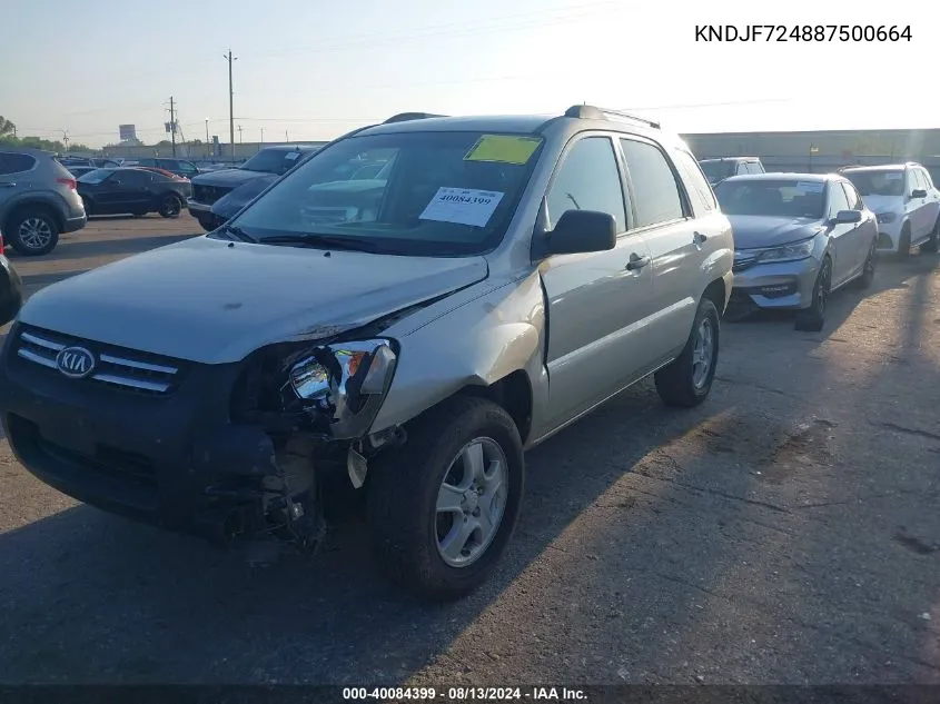 KNDJF724887500664 2008 Kia Sportage Lx