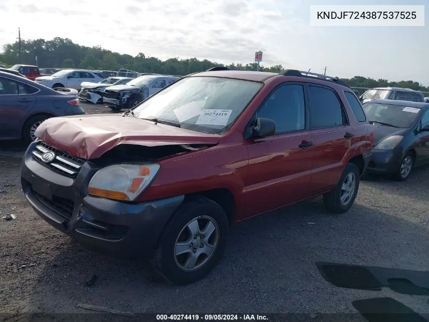 KNDJF724387537525 2008 Kia Sportage Lx