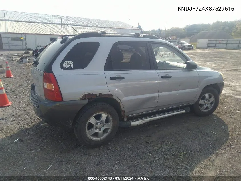 KNDJF724X87529616 2008 Kia Sportage Lx