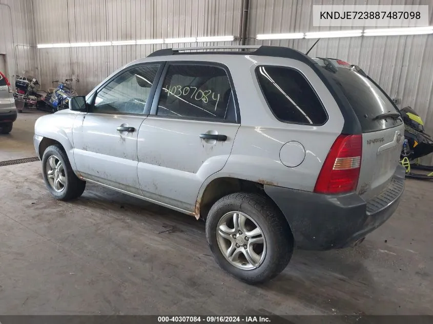 KNDJE723887487098 2008 Kia Sportage Lx V6