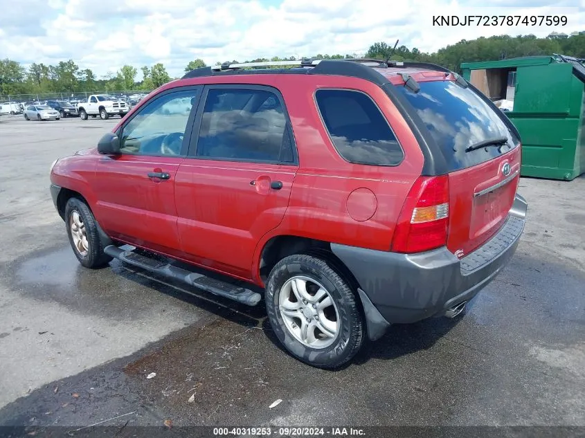 KNDJF723787497599 2008 Kia Sportage Lx V6