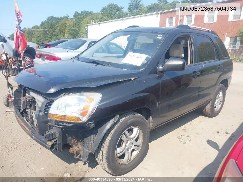 KNDJE723687504934 2008 Kia Sportage Lx V6