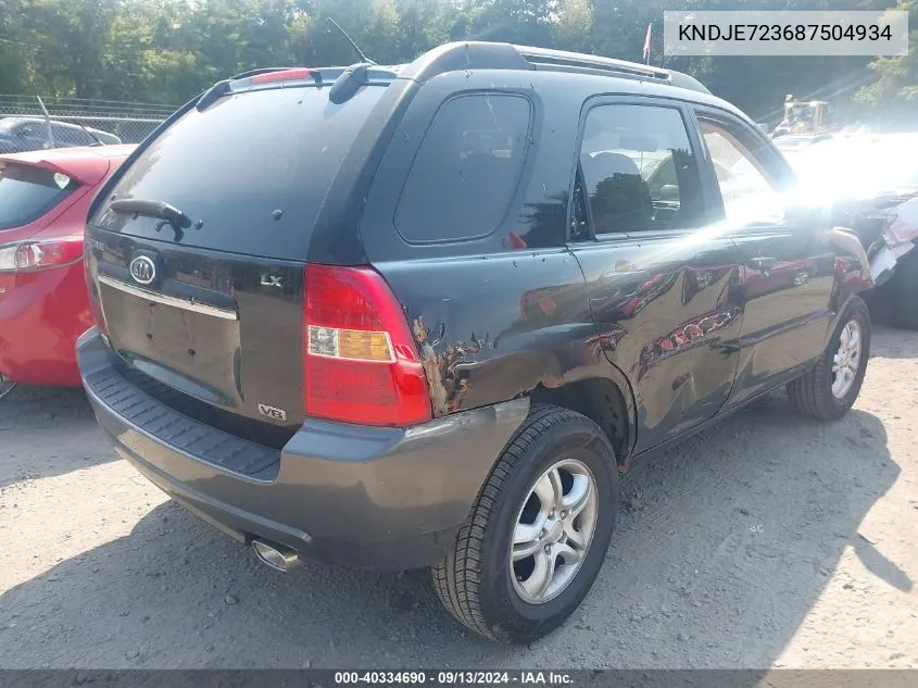 KNDJE723687504934 2008 Kia Sportage Lx V6