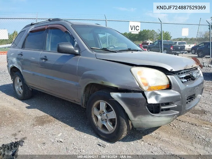 2008 Kia Sportage Lx VIN: KNDJF724887529369 Lot: 40364217