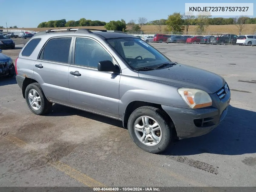 2008 Kia Sportage Lx V6 VIN: KNDJE723787537327 Lot: 40448409