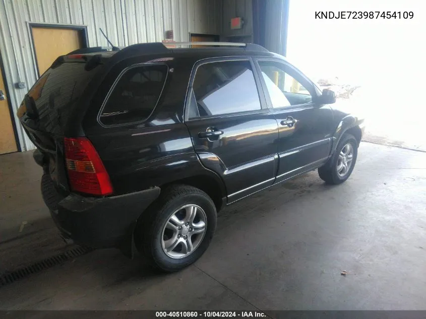 2008 Kia Sportage Ex V6 VIN: KNDJE723987454109 Lot: 40510860