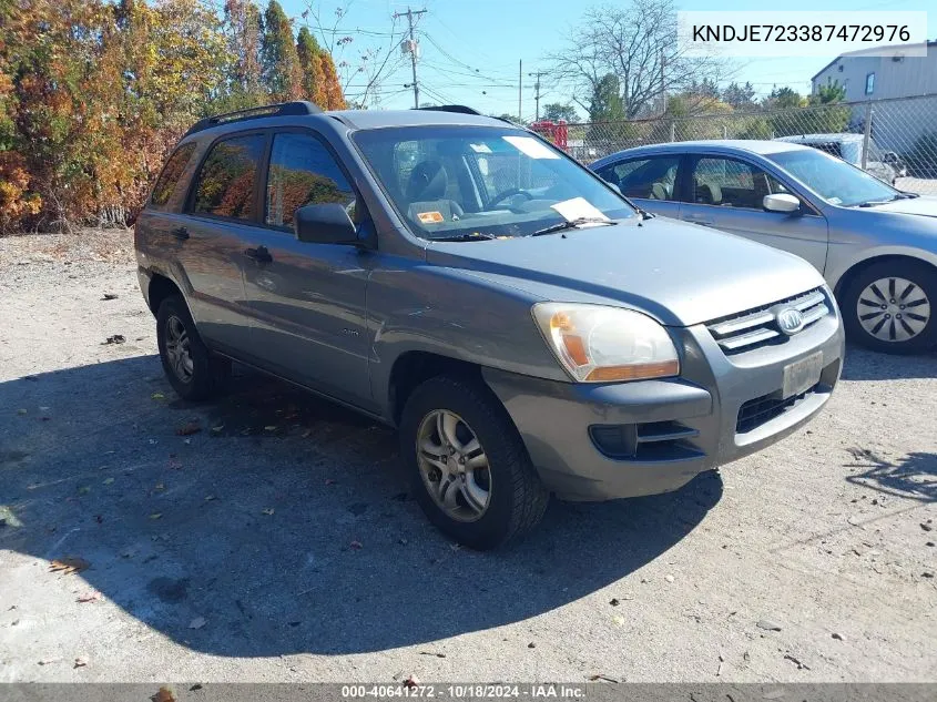 2008 Kia Sportage Lx V6 VIN: KNDJE723387472976 Lot: 40641272