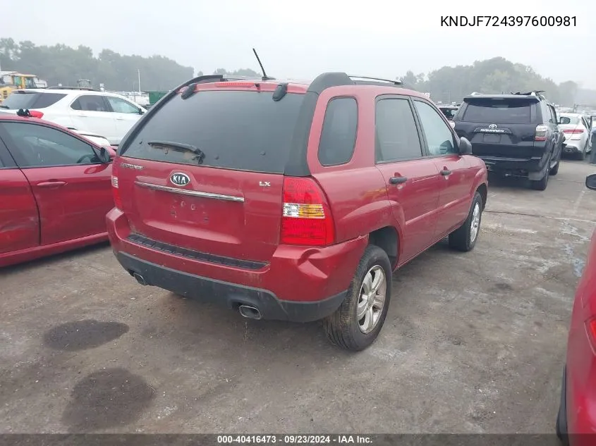 KNDJF724397600981 2009 Kia Sportage Lx