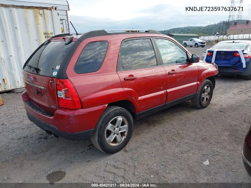 KNDJE723597637671 2009 Kia Sportage Lx/Ex