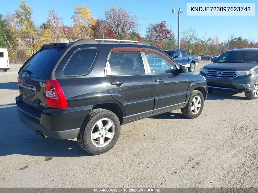 2009 Kia Sportage Ex V6 VIN: KNDJE723097623743 Lot: 40696325