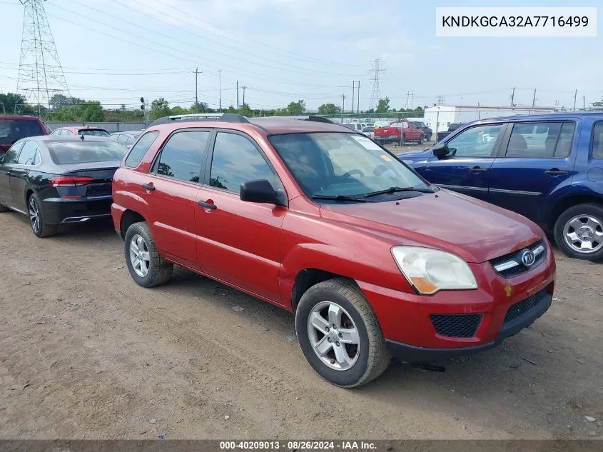 2010 Kia Sportage Lx V6 VIN: KNDKGCA32A7716499 Lot: 40209013