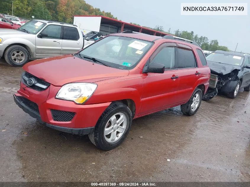 2010 Kia Sportage Lx V6 VIN: KNDKGCA33A7671749 Lot: 40397369