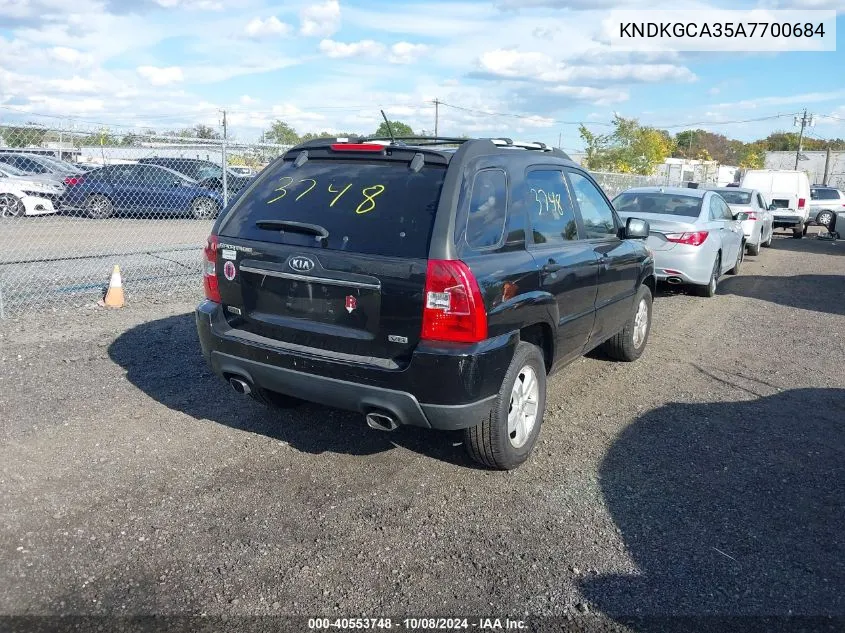 2010 Kia Sportage Lx VIN: KNDKGCA35A7700684 Lot: 40553748