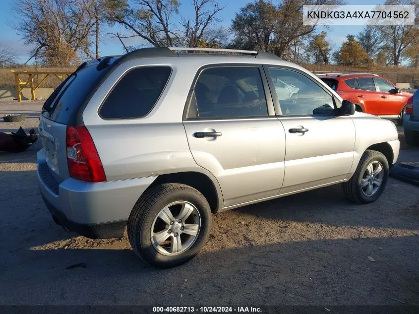 2010 Kia Sportage Lx VIN: KNDKG3A4XA7704562 Lot: 40682713