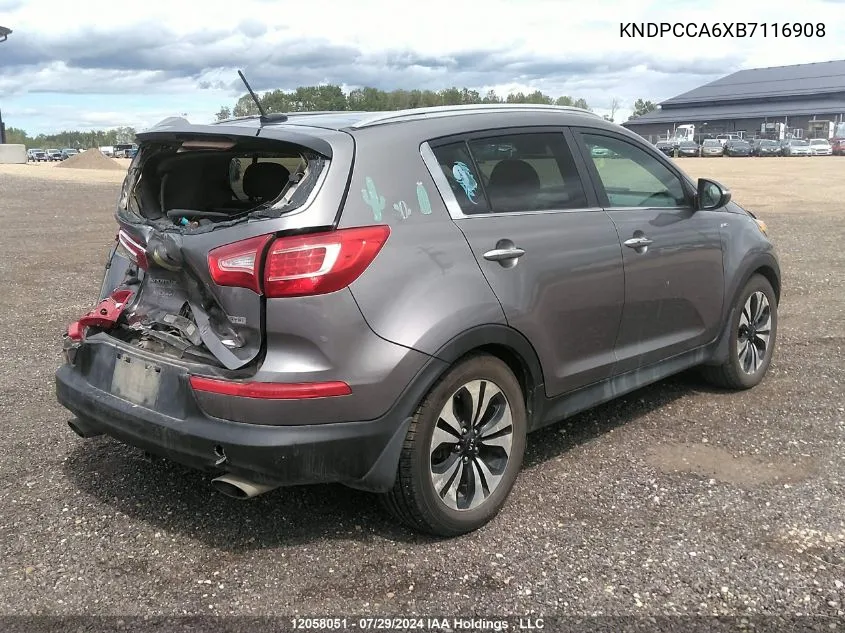 KNDPCCA6XB7116908 2011 Kia Sportage Sx