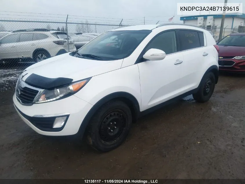 2011 Kia Sportage VIN: KNDPC3A24B7139615 Lot: 12135117