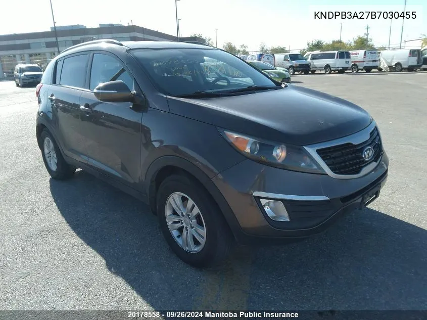 2011 Kia Sportage Lx VIN: KNDPB3A27B7030455 Lot: 20178558