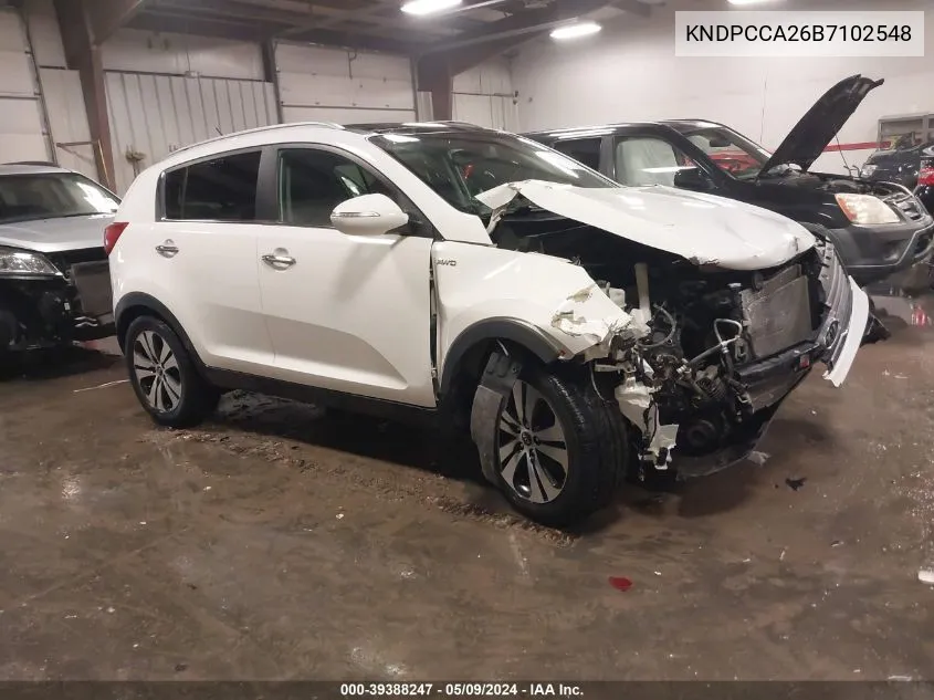 2011 Kia Sportage Ex VIN: KNDPCCA26B7102548 Lot: 39388247