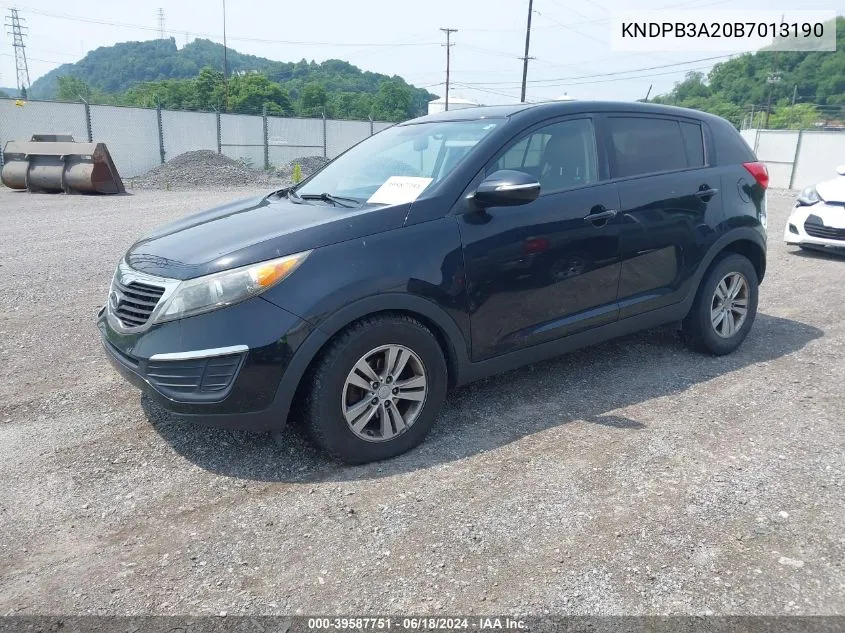 2011 Kia Sportage Lx VIN: KNDPB3A20B7013190 Lot: 39587751