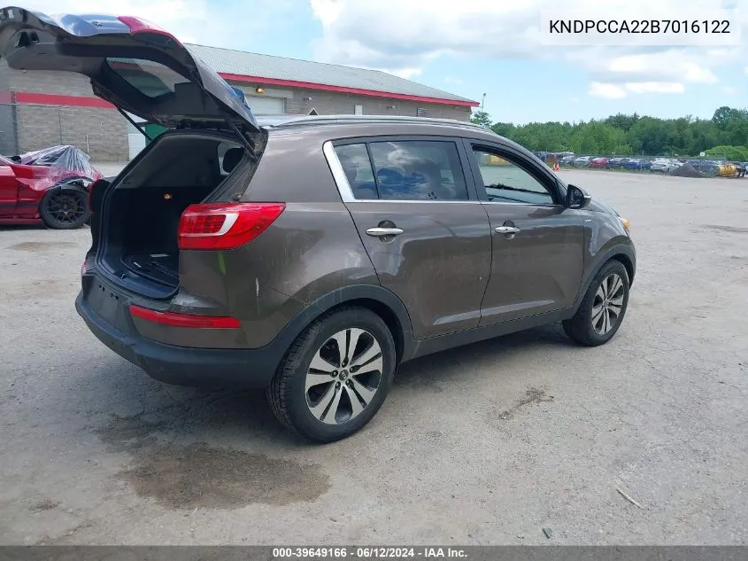 2011 Kia Sportage Ex VIN: KNDPCCA22B7016122 Lot: 39649166