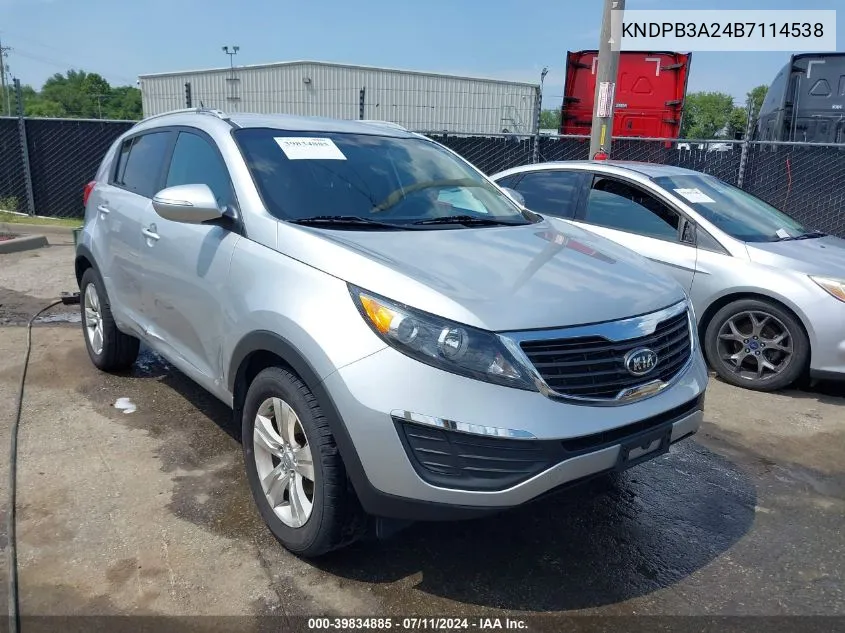 2011 Kia Sportage Lx VIN: KNDPB3A24B7114538 Lot: 39834885