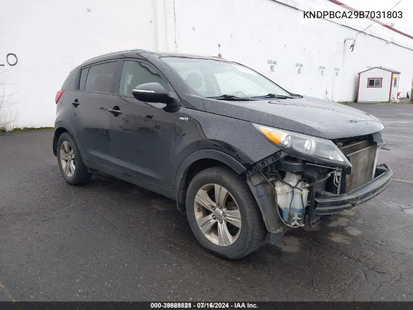 2011 Kia Sportage Lx VIN: KNDPBCA29B7031803 Lot: 39889821