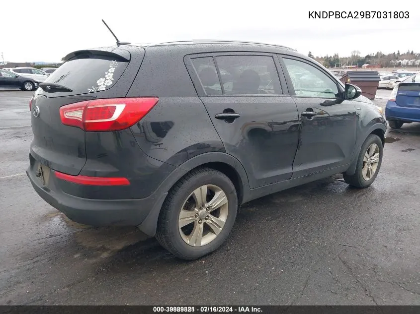 2011 Kia Sportage Lx VIN: KNDPBCA29B7031803 Lot: 39889821