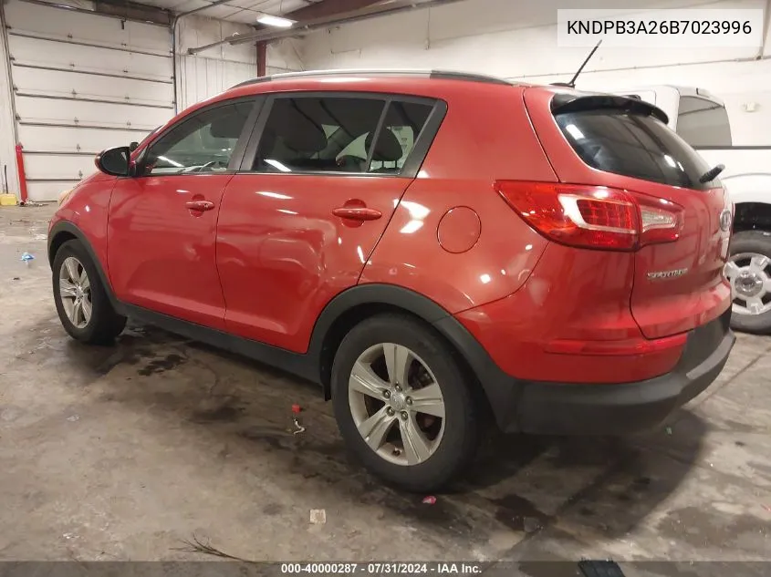 2011 Kia Sportage Lx VIN: KNDPB3A26B7023996 Lot: 40000287