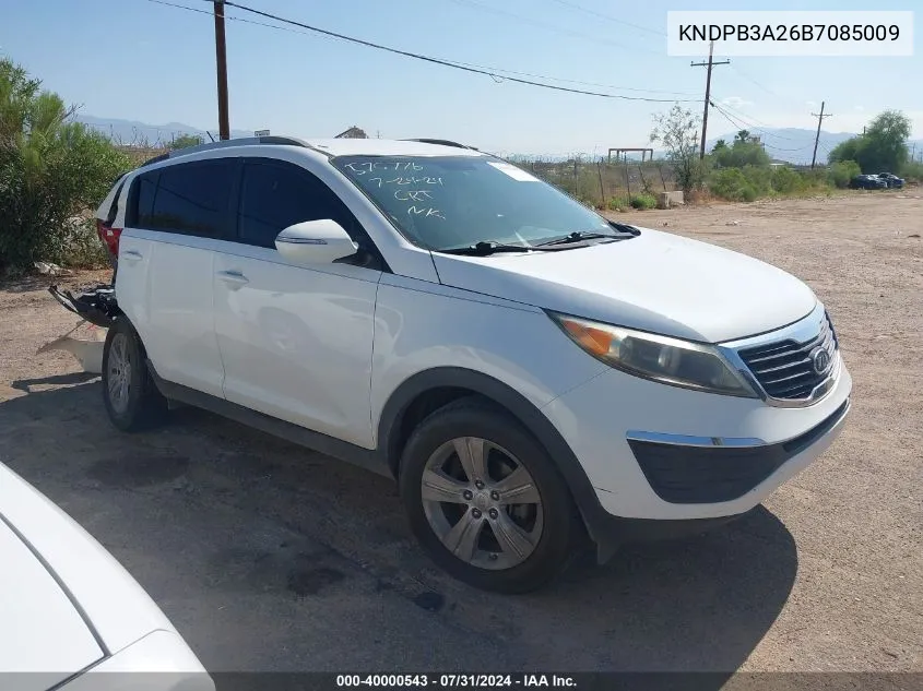 2011 Kia Sportage Lx VIN: KNDPB3A26B7085009 Lot: 40000543