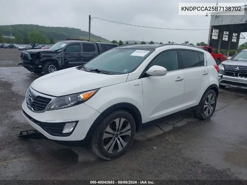 2011 Kia Sportage Ex VIN: KNDPCCA25B7138702 Lot: 40042683