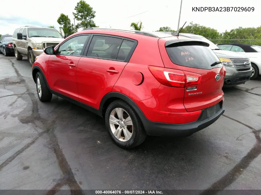 2011 Kia Sportage Lx VIN: KNDPB3A23B7029609 Lot: 40064076