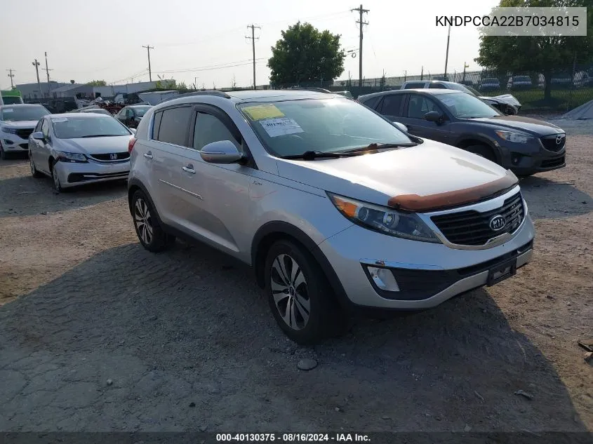 2011 Kia Sportage Ex VIN: KNDPCCA22B7034815 Lot: 40130375